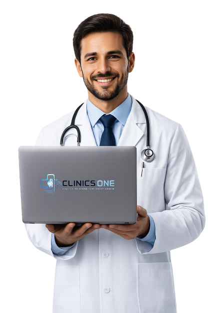 Sistema Clinics One aberto em multiplos dispositivos